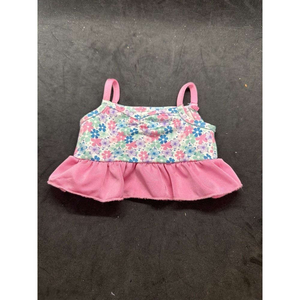 Build A Bear Bikini Top Swimsuit Bathing Suit Swim Ruffle Multicolor Floral BABW